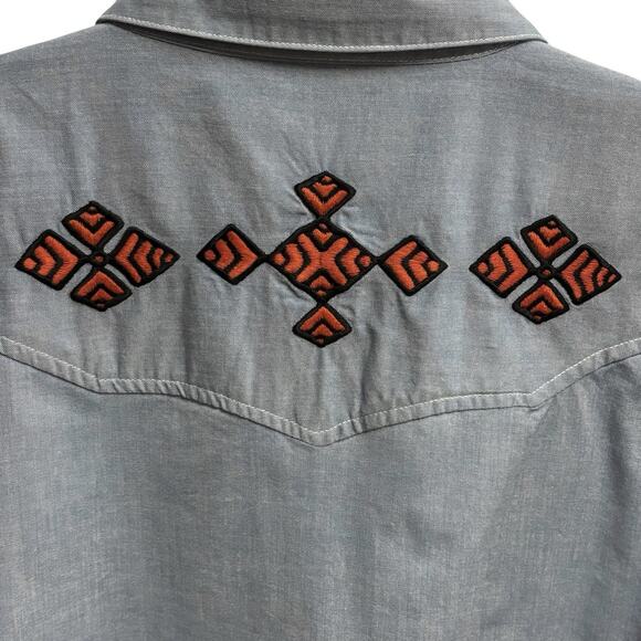 Howler Brother Cross Cut Deluxe Western Snap Shirt XL Diamantes Embroidery Men’s - Picture 2 of 8